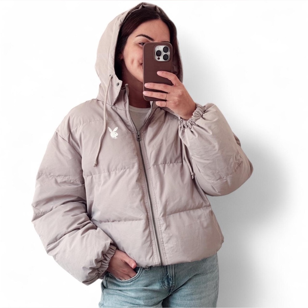 Playboy light thistle colored puffer jacket